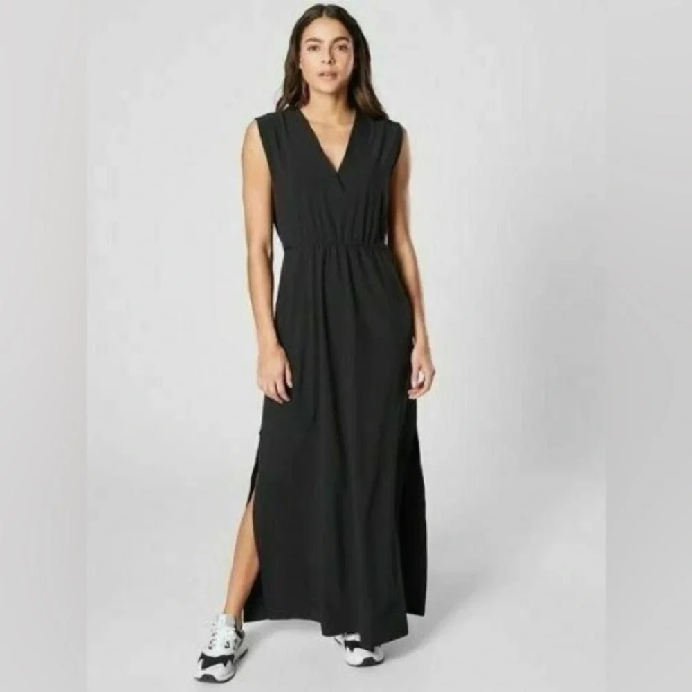 ATHLETA Women's Size XS Marlow Maxi Dress Black Lightweight‎ Sleeveless